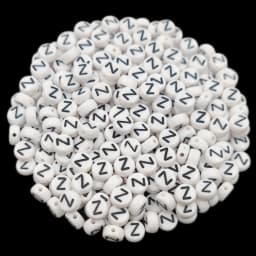 7mm 50Pcs Acrylic 26 English Letter Flat Round Beads Black on white DIY Crafts Necklace Bracelet Pendant For Jewelry Making