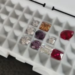 White Diamond Jewelry Storage Box 3-10mm Gemstone Display Organizer Case for Store Gems Bare Stone Packaging Cover Tray