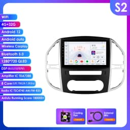 10.1" Hizpo 2Din Android Auto Car Radio for Mercedes Benz Vito W447 2014 - 2021 UI7862 Multimedia 4G BT RDS DSP GPS Navigation