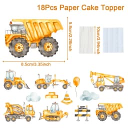 Construction Party Disposable Tableware Birthday Decoration Boy Baby Shower Excavator Truck Tractor Construction Birthday Decor