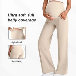 Plus Size Maternity Straight Pants 2026 Autumn Winter High Waist Pregnant Women Wide-leg Pants Outer Wear Premama Loose Trousers