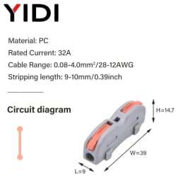 5pcs/lot Quick Wire Splice Combined Lever Connector Splitter Compact Din Rail Terminal Block Connection Clamp 1 In Multiple Out