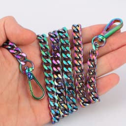 Purse Chain Strap, Rainbow Bag Replacement Chain for Shoulder Cross Body Sling Handbag Wallet Clutch Comfortable Metal Strap