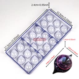 3D Polycarbonate Chocolate Molds Sphere Diamond Chocolate Bonbons Candy Bar Professional Confectionery Baking Pastry Tools