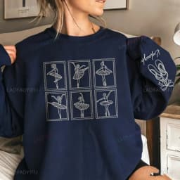 Custom Ballet Dancer Personalized Name Mom Gift Aesthetic tamp Sweatshirt Mama Recital autumn and winter Long Sleeve Pullover