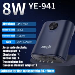 1PC Silent Aquarium Oxygen Air Pump with Check Valve Fish Tank Compactor Oxygenator Aquarium Air Compressor Aerator 220v 3w-14w