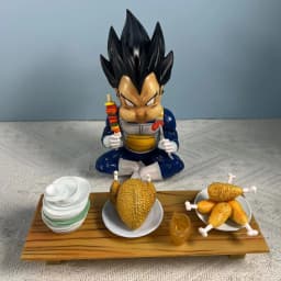 Anime Dragon Ball Z GK a bowl of good rice dining gobbler Vegeta Goku Eating Pvc Action Figures Collection Model Toys Gifts