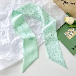 Korean green headband long small silk scarf for Women, Soft Comfort Elastic Headband, Workout Daily Casual Evening Gift Chic
