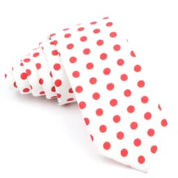 Cotton Men's Dots Neck Tie Classic Skinny Tie For Men Red Pink Black White Wedding Party Fashion Casual Man Business Cravat Gift