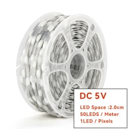 KTRLIGHT DC5V/12V 1.5cm-10cm Pitch 3Pin Clear Wire WS2811 LED Seed Pixel String Light RGB IC Addressable Full Color IP68