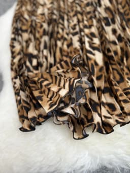 Spring Summer Leopard Print Pleated Long Skirt For Women 2026 Vintage Casual Office Lady Skirts