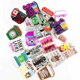 10PCS Mixed 54MM Glitter Acrylic Charms Heart Lung Dog Mom Nurse Fit DIY ID Card Badge Holder Jewelry Making