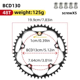 VXM Road Bicycle Folding Bike 130BCD Crank Aluminum Narrow Wide Chainring 38 42 48 52 60T Chainwheel Disc Sprocket Tooth Single