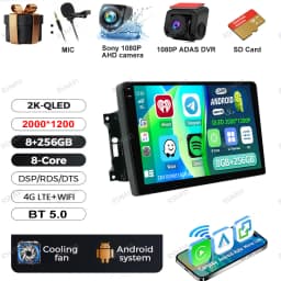 Android 15 Car Radio For Jeep Wrangler 3 JK 2007 - 2018 Head Unit Wireless Carplay Auto GPS QLED DVD Multimedia Navigation BT