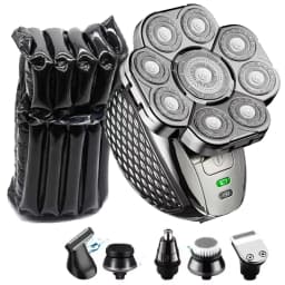 4D Head Shavers for Bald Men, Upgraded 9 Floating Heads 6-in-1 Rechargeable Waterproof Wet Dry Bald Head Shavers for Men