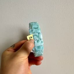 2026 AAA Grade Natural Larimar/Copper Pectolite Bead 10x14mm Bracelet Dominicana Genuine Larimar Gemstone Bangle Woman Wholesale
