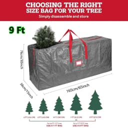 Christmas Tree Storage Bag, Fits 4FT to 9FT Artificial Trees, Waterproof Xmas Storage Box with Durable Handles