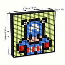 LED Pixel Display, 32x32 Programmable Pixel Art Display With APP Control, Creative Animations, Fun Text And Digital Clock, Gamin