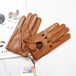 Motorcycle Riding Deerskin Gloves Men's Single-Layer Thin Fashion Hollow New Spring and Autumn Car Driving Driver Leather Gloves