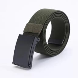 Stylish Classic Nylon Rubber Stretch Casual Versatile Belt; Sturdy, Durable, Minimalist Flap Elastic Smooth Buckle Men's Belt