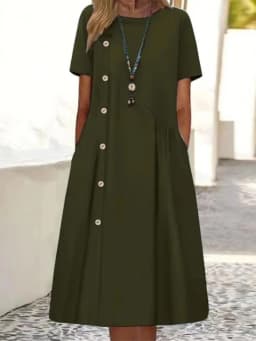 Women New Loose Boho Button Pockets Vintage Ruffles Befree Summer Elegant Party Dress Summer Party Maxi Dresses