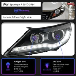 AKD Head Lamp for Kia Sportage LED Headlight 2011-2014 Headlights Sportage DRL Turn Signal High Beam Angel Eye Projector