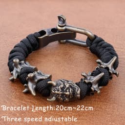 Vintage Skull Bracelet for Men Creative Adjustable Handmade Woven Bangles Punk Hip Hop Motorcycle Jewelry Accessories Wholesale