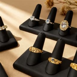 High-quality Velvet Or PU Leather Jwelry Display Stand Ring Storage Display Stand Jewelry Store Counter Display Stand For Rings