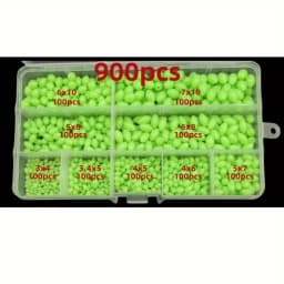 400/900 pieces bait olive beads fluorescent night light plastic bait bead set with anti-collision beads and protective beads