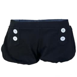 Y2K Grunge Women White Double Button Pocket Elastic Waist Ruffle Hem Bubble Shorts 2026
