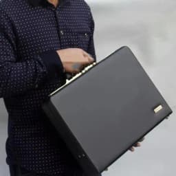 Business Men Black Leather Messenger Bag Box 14"18" Inch Computer Box Briefcase