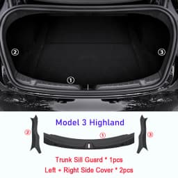 For 2026 2025 2024 Tesla Model 3 Highland Rear Bumper Guard Protector TPE Trunk Bumper Sill Cover Model 3 Highland Accessories