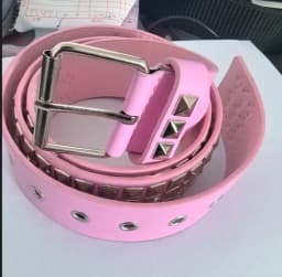 Punk Style Rivet Belt Set, Equipped with Stainless Steel Square Buckle, PU Panel Material, Male and Female Pyramid Rivet Belts