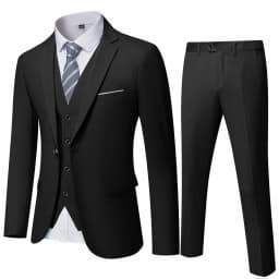 ( Blazer + Vest + Pants ) Men's Suit Slim 3 Pieces Set Solid Wedding Party Prom Groom Best Male Formal Business Suit