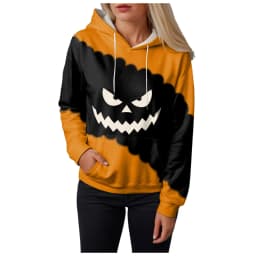 Jack O Lantern Sweater Women'S Sweatshirt Halloween Graphic Hoodies Casual Long Sleeve Loose Pullover Tops With 할로윈 후드티 여성