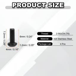 4/10/20pcs Pocket Clip Screws T6 Torx Head 2-56UCN 3.5/4.5/6/7.2mm Thread Length Folding Knife Fasteners for Blade Fixing