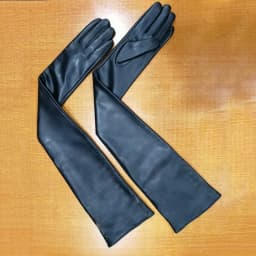 Women's Long Sheepskin Gloves with Touch Screen Leather Super Long Arm Sleeves Fashionable Warm Cashmere for Autumn Winter