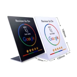 5YOA 13.56Mhz NFC Card Google Review programmable station table NFC Google Reviews display bending card standing brand bracket