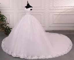 Ashley Gloria Pure White Wedding Dresses Elegant Boat Neck Ball Gown Simple Vestido De Noiva Plus Size Robe De Mariee