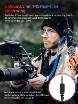 SYNCO XTALK X2 X5 2.4G Wireless Intercom Headset System 2-Person 350M 1148FT 24H Working Time Noise Reduction for Video Shooting