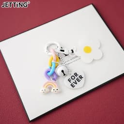 Creative Candy Color Flower Heart Pendant Keychain Cute Small Flower Key Ring Bag Pendant Accessories Luminous Turtle Pendant