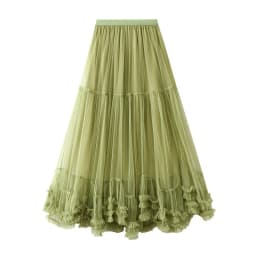 New In 2025 Women's Spring Summer Solid Color Tulle A-line Sweet Tutu Long Skirt Female Korean Fsahion Party Mesh Skirts