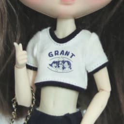 DLBell Round Neck Tight Shirts Crop Tops Short Sleeve T-shirt and Wide Leg Jeans Streetwear for Blythe Azone OB24 Doll Clothes