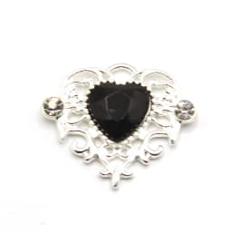 10Pcs 21 * 25mm Peach Heart Rhinestone Alloy Flower Plate Ornaments Diy Wedding Dress Gift Box Hair Decoration Accessories