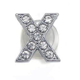Shoe Charms Glitter Rhinestone Letter Silver Crystal Alphabet DIY Alloy Shoe Decorations Jewelry Slider Bracelet Wristbands