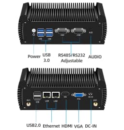 Intel Core I7-5500U I5-5200U I3-5005U Industrial Mini PC Dual LAN 2xRS232 COM 4xUSB3.0 1xHDMI Support WiFi Linux Ubuntu Computer
