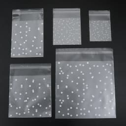 100pcs Plastic Transparent Cellophane Bags White Polka Dot Self Adhesive Packing Bags For Wedding Party Candy Jewelry Gifts Bags