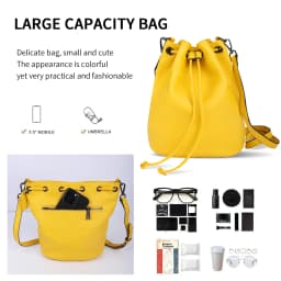 New Genuine Leather Bag, Bucket Bag, Multifunctional Handheld Small Handbag, Fashionable Single Shoulder Crossbody Bag For Women