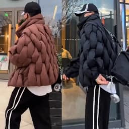 Winter Parkas Men Puffer Jacket Streetwear Warm Thick Zipper Windproof Outerwear Long Sleeve Couple's Bread Jacket Coat Parka