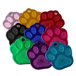 Wholesale 100Pcs Paw Pet Dog ID Tag Custom Engraved Name Plate Phone Dogs ID Tags Personalized Aluminum Pet Pendant Key Chain